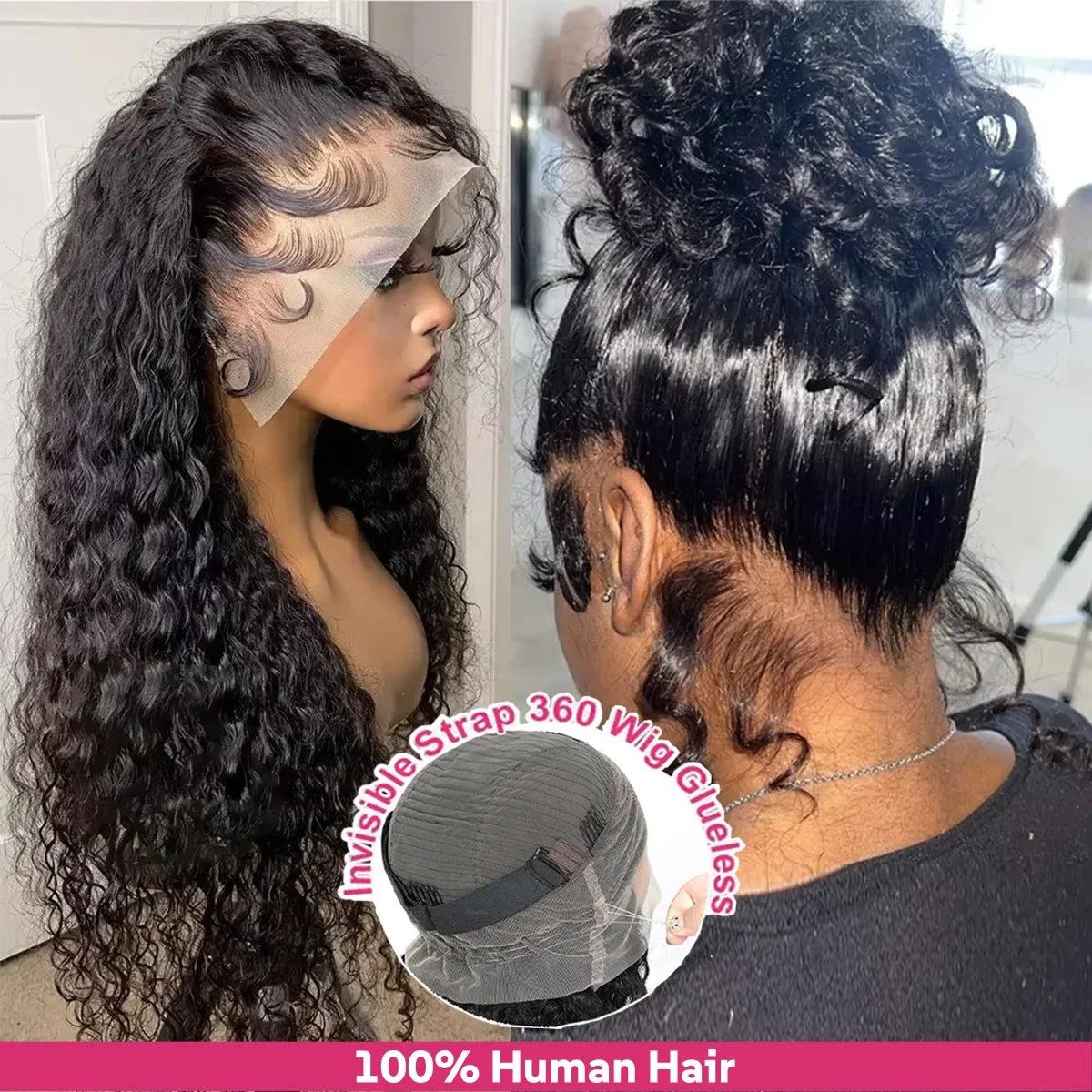 360 HD Full Lace Curly Wigs Human Hair Preplucked 13x6 13x4 Lace Frontal Wig Deep Wave Glueless Human Hair Ready To Wear 30Inch