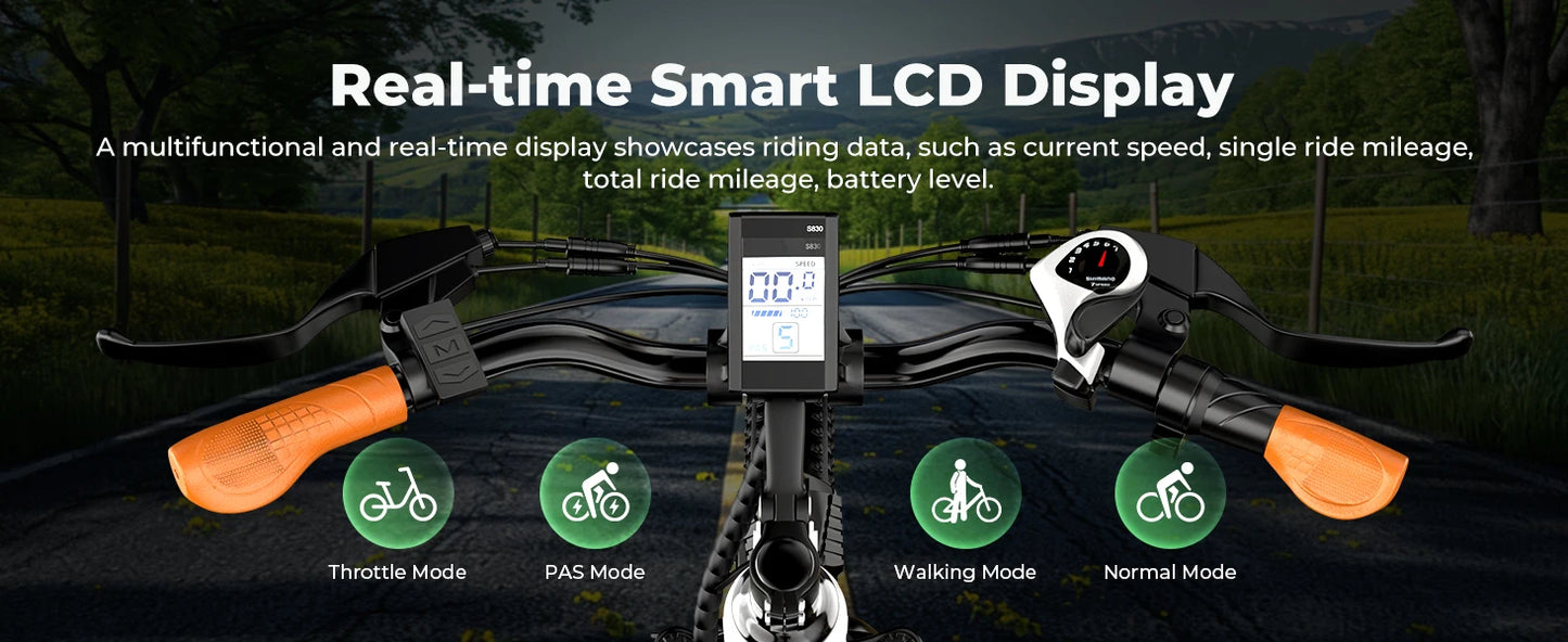 Cybervelo EK2 48V 1000W Peak Motor, Removable Battery 7-Speed Shift Urban Commute EBike, 26" City Ride Long Range Electric Bike