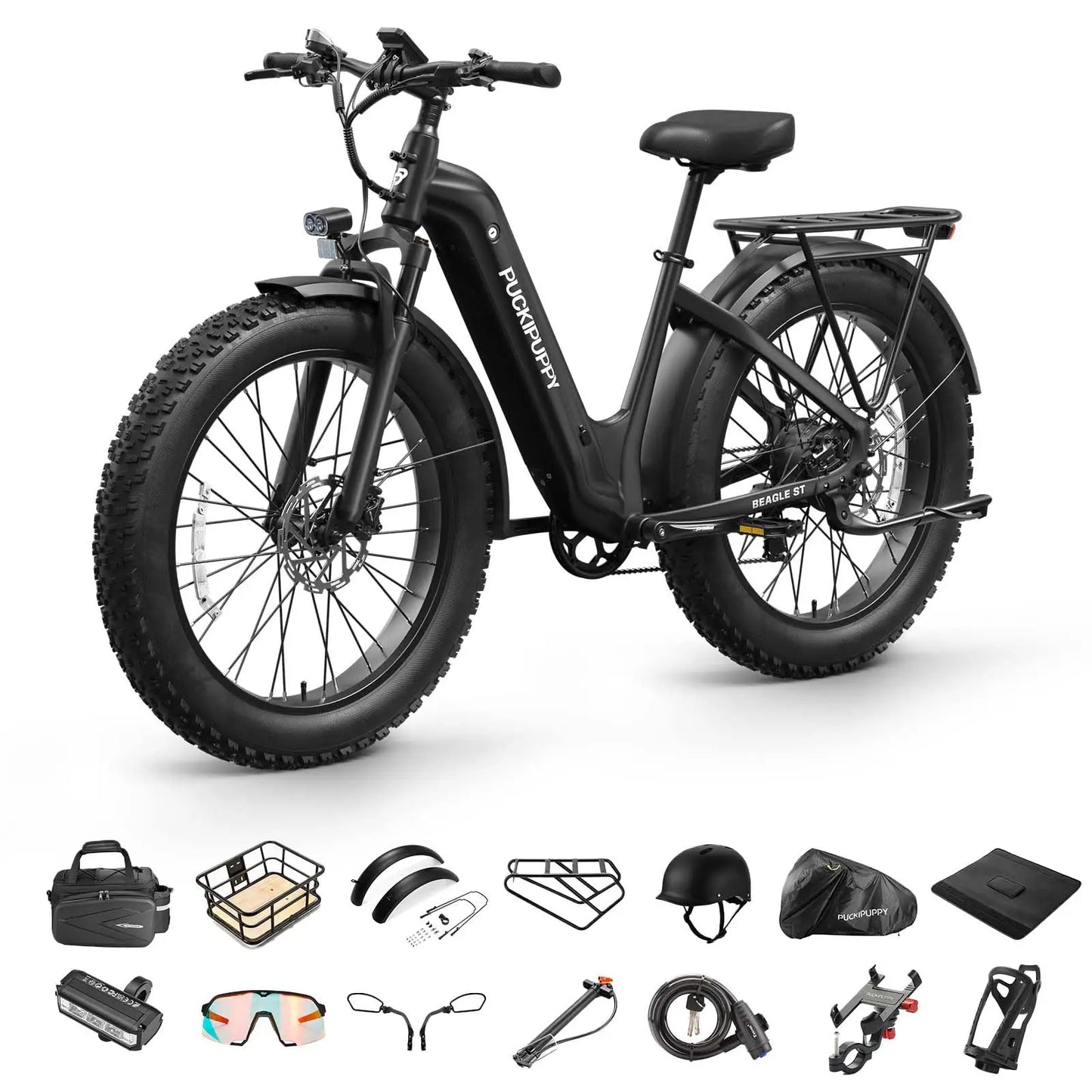 PUCKIPUPPY Beagle ST Electric Bike For Adults With Luxury Accessory Pack And Extra Batteries Electric Mountain Hunting EBike