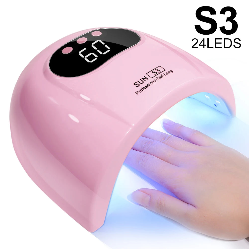 UV/LED Nail Polish Lamp 3 Timer Settings LCD Display with 24 LEDS Nails Light Fordrying Manicure Salon Tools for Acrylic Gel Art