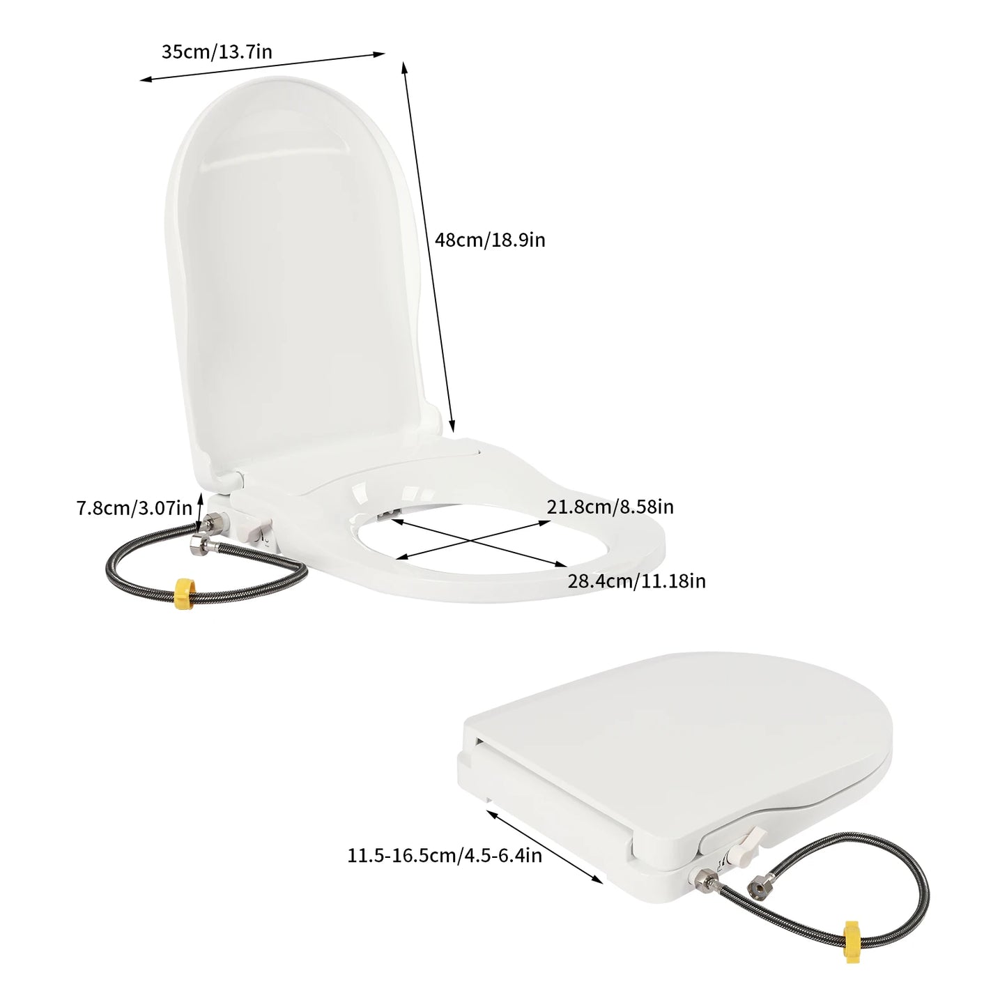 Dual Nozzle Eco-Friendly Non-Electric Toilet Seat,Water Pressure Front/Rear Wash,Hygienic,Save Toilet Paper,Sustainable Home Use