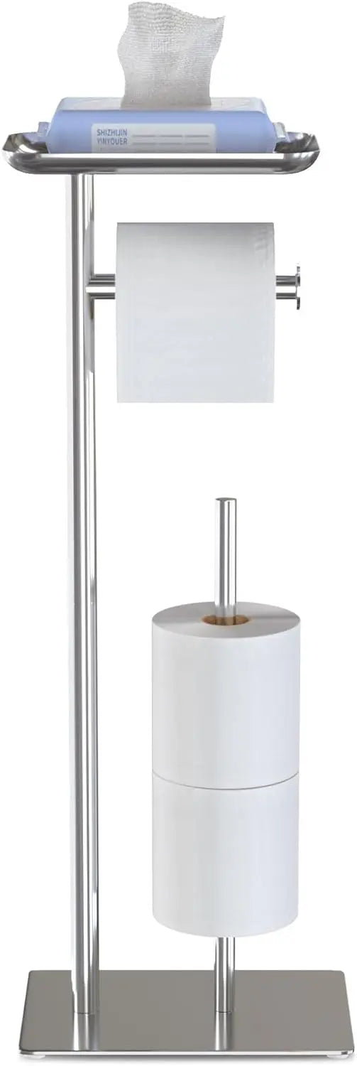 Toilet paper holder for storage rack, independent toilet paper dispenser for bathroom, capable of accommodating 4 paper rolls