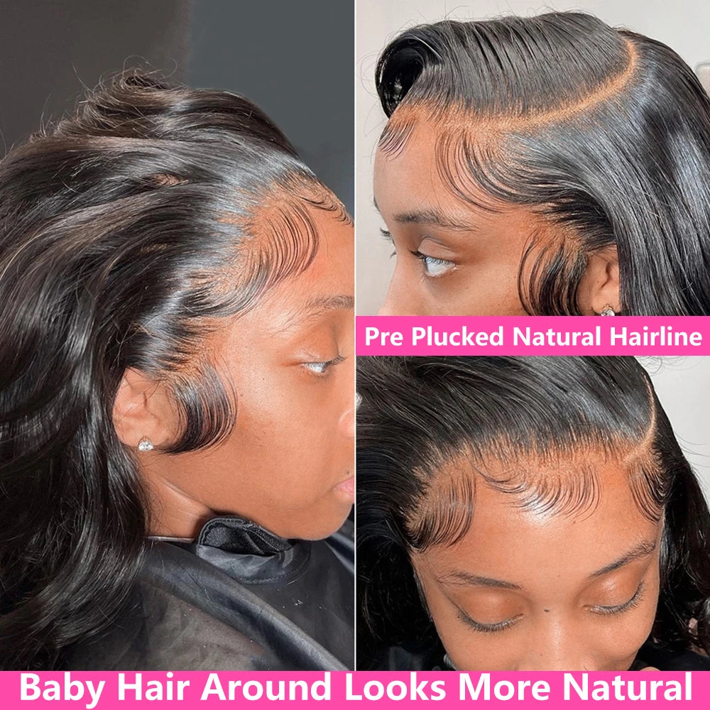 Brazilian HD Transparent 13x4 13x6 360 Body Wave Lace Front Wig Pre Plucked 100% Human Hair Wigs For Women 4x4 Lace Closure Wig