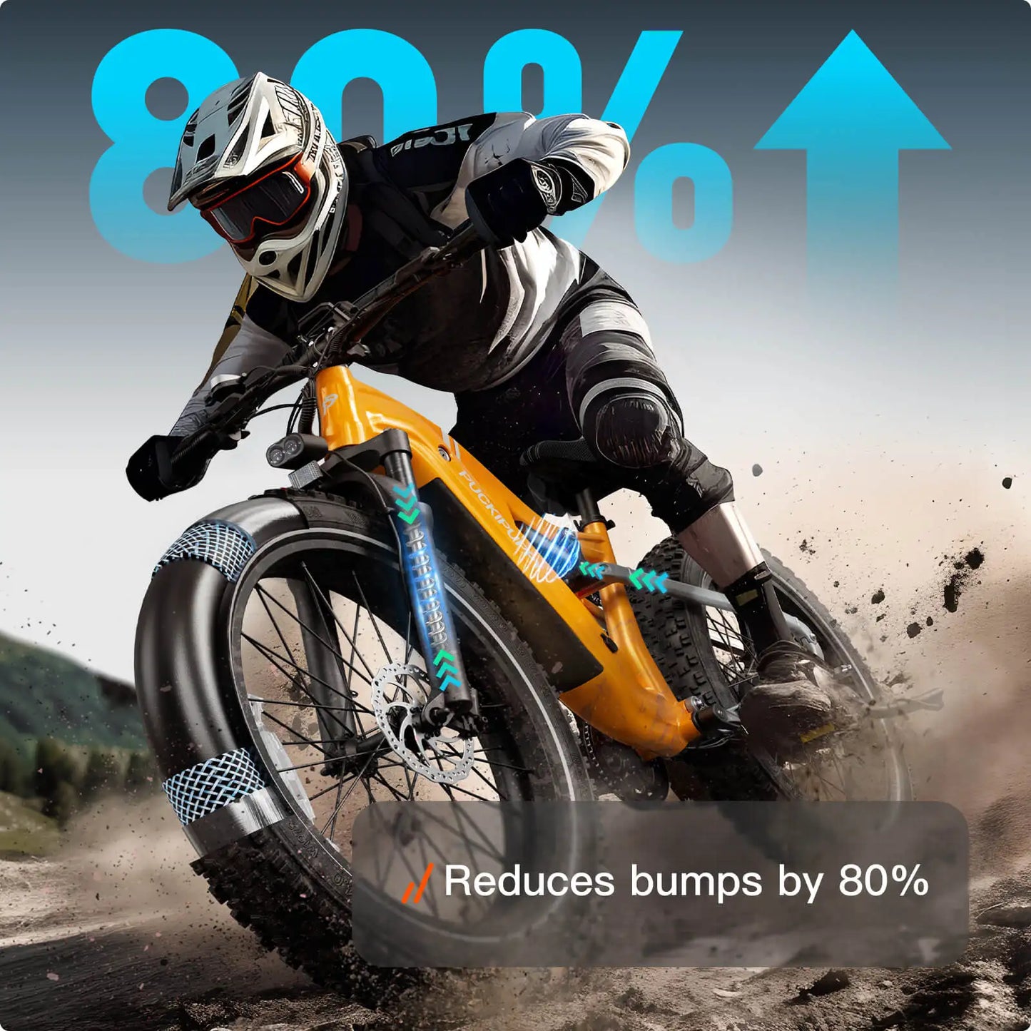 PUCKIPUPPY Labrador pro Electric Bike 1350W Peak 48V 20AH Battery Ebike 26" Fat Tire Full Suspension Electric Mountain Bike