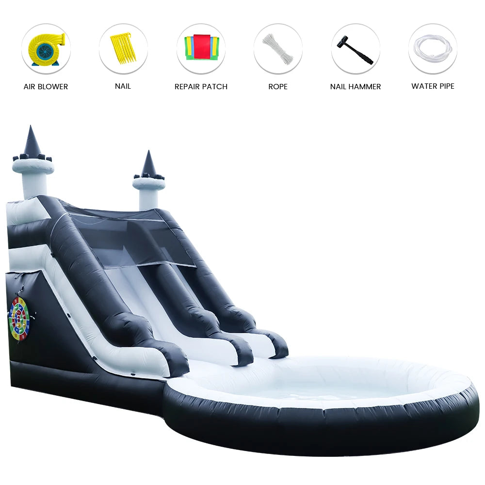 24FT Commercial Full PVC Inflatable Water Slide Park for Big Kids Birthday Party Children's playground, children's toys