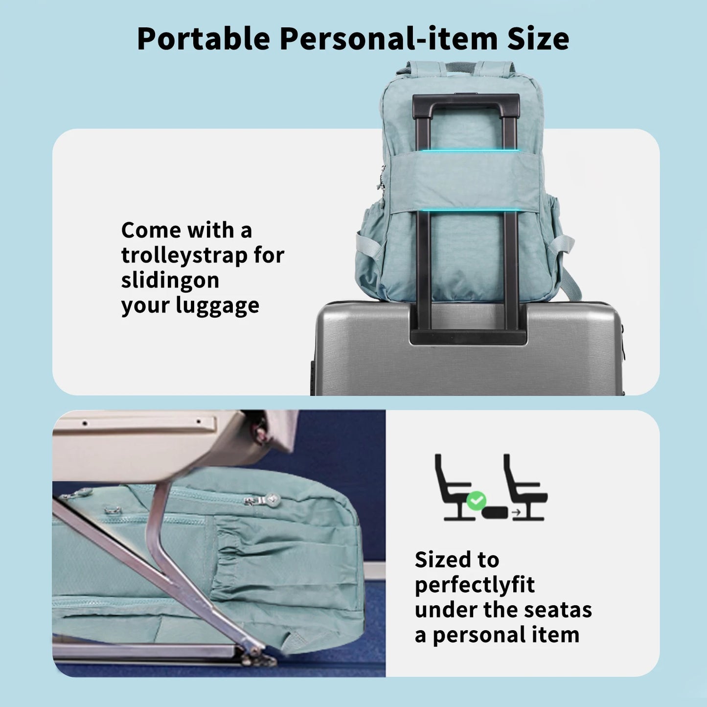 Wome's Travel Laptop Backpack Cabin Travel Bag Rucksack for Women Anti-Theft Carry-On Back Bag for Students Hiking Waterproof