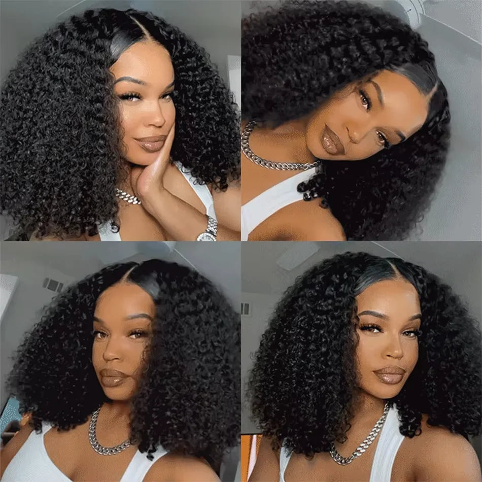 CEXXY Short Bob Wig 13x6 HD Lace Frontal Wig Jerry Curly Human Hair Wig Water Wave 13x4 Lace Remy Human Wig For Women On Sale