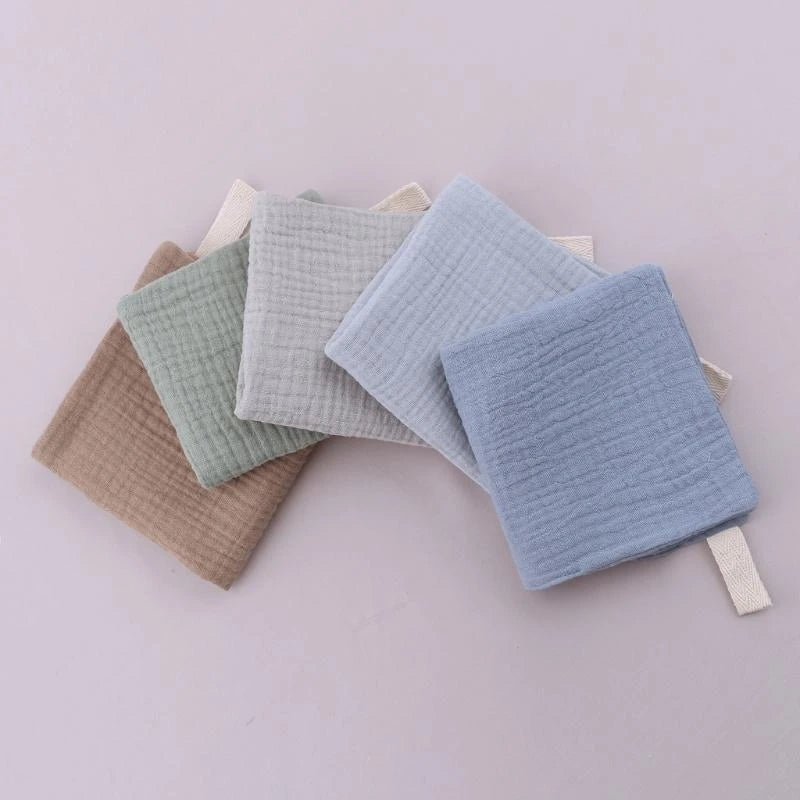 5pc Solid Color Baby Bib Newborn Stuff Baby Feeding Bibs Cotton Baby Accessories