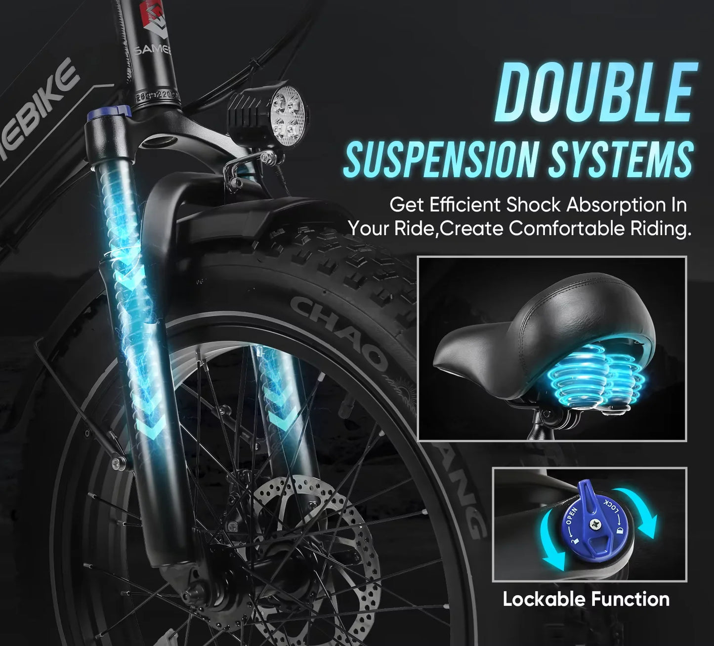 Folding Electric Bicycle 750W Motor 48V13AH Lithium Battery Disc Brake E-bike Adult City Travel 20*4 Inch Fat Tire Electric Bike