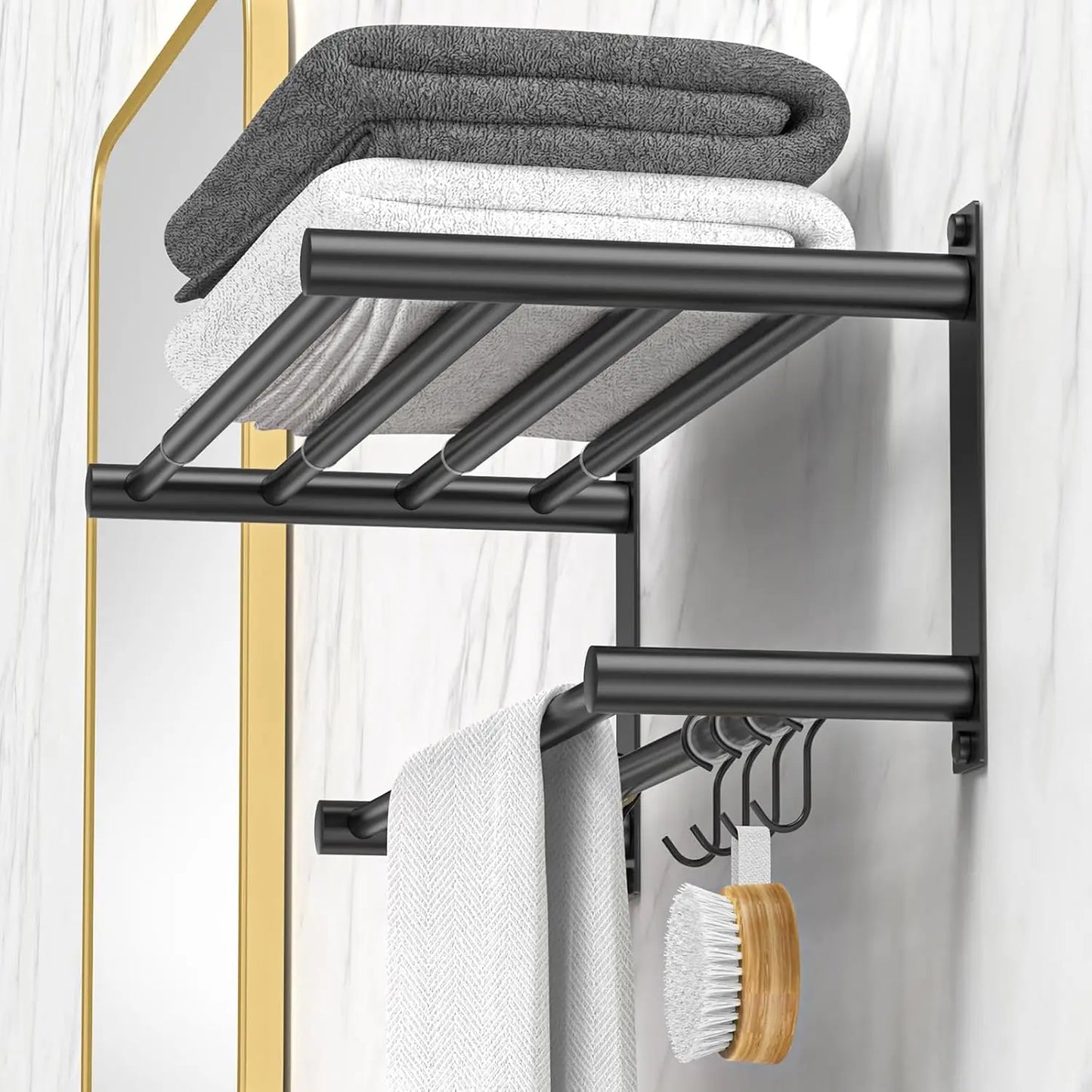 Towel Bar for Bathroom Wall Mount17-30.7inch Adhesive Shower Towel Rack Stainless Steel