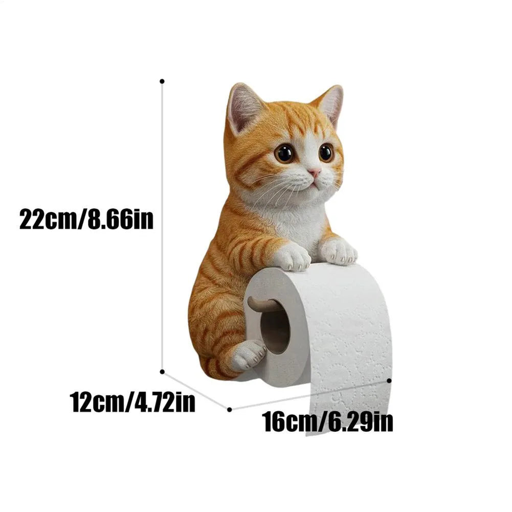 Cute Toilet Paper Holder Wall Mounted Toilet Paper Roll Rack Cat Shape Tissue Dispenser Racks Roll Paper Storage Stand For Home