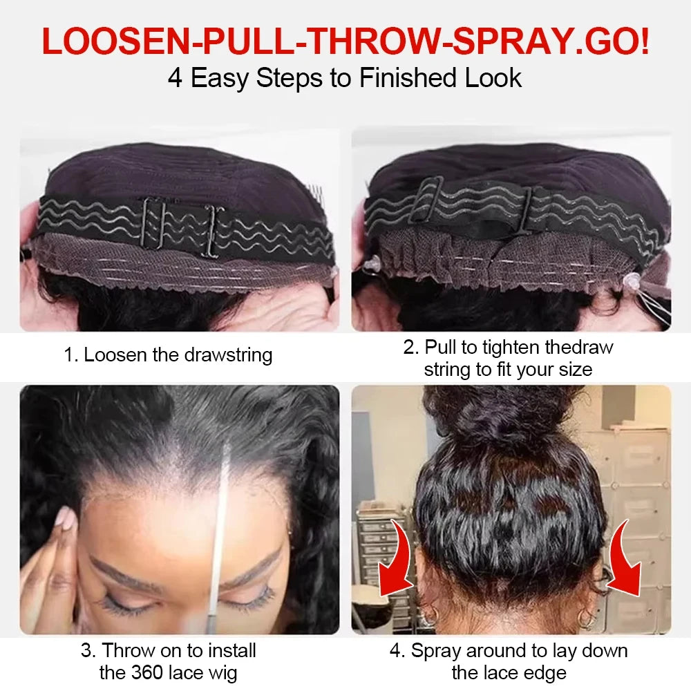 40 Inch 360 Full Lace Wig Deep Wave Frontal Wigs Brazilian Curly Human Hair Wigs Hd 360 Lace Wigs Invisible Drawstring For Women