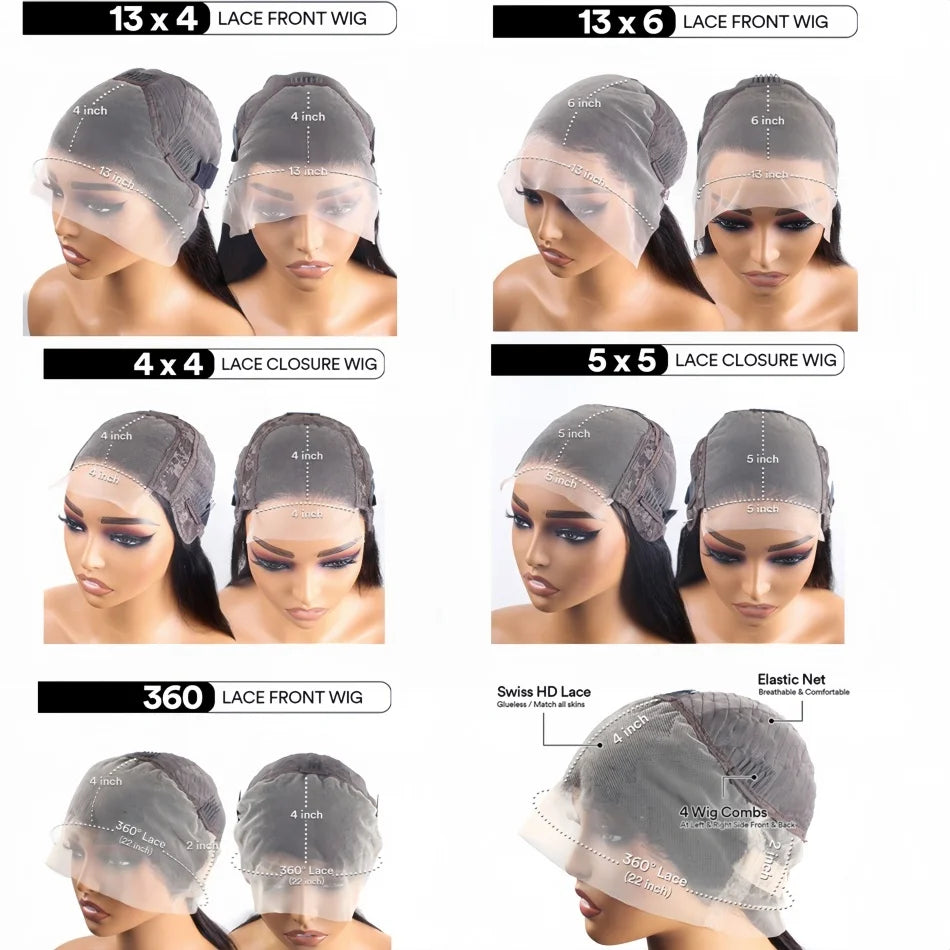 200 Density Water Wave Lace Front Wig 4x4 5x5 Lace Closure Wig 13x4 13x6 hd Lace Frontal 360 Curly Human Hair Wigs for Women