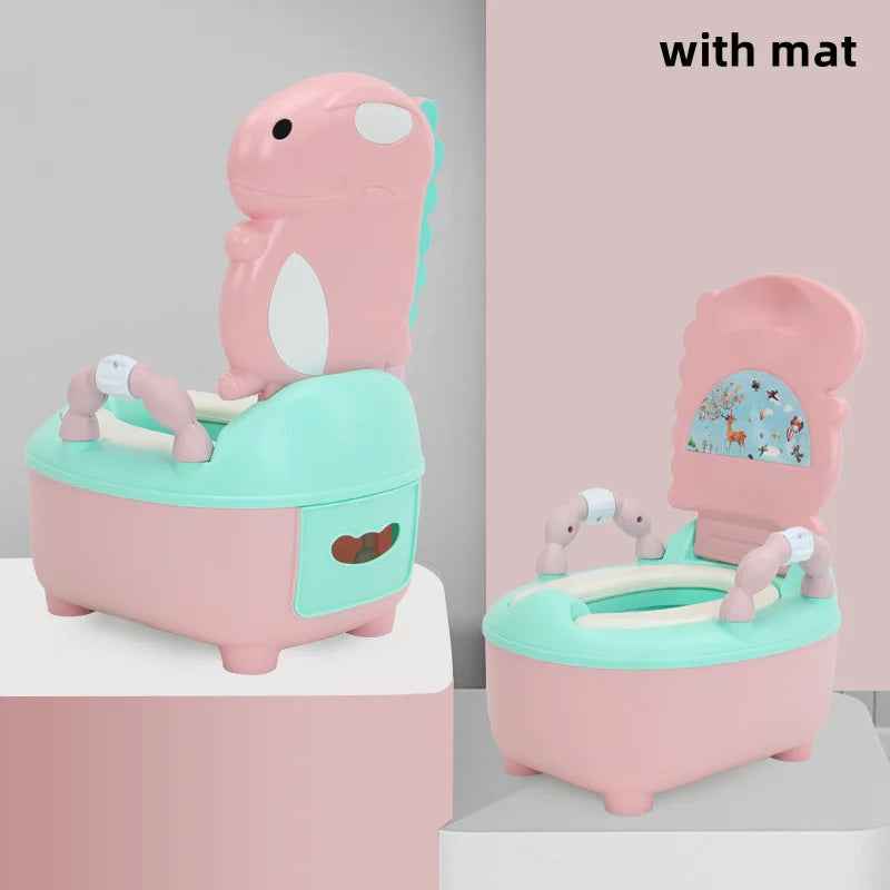 Children's Pot Cute Dinosaur Baby Toilet Seat Easy To Clean Baby Cartoon Portable Urinal Toilet Safe Training Stool 1-6 Years