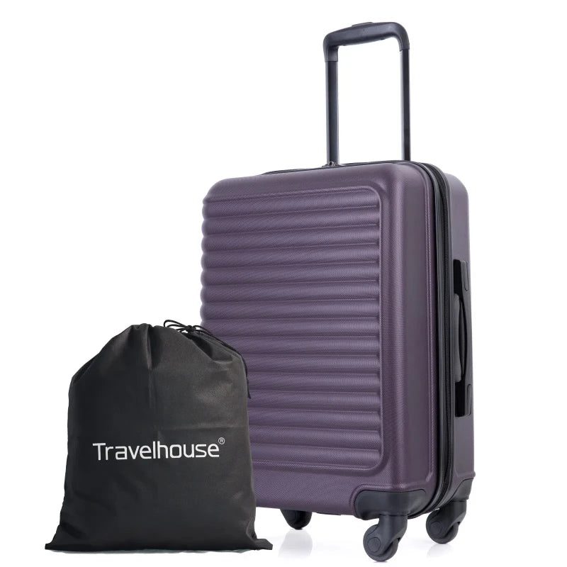 Travelhouse 20" Carry on Luggage Lightweight  Hardside Suitcase with Spinner Wheels