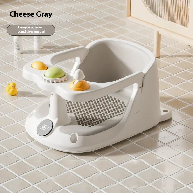 Baby Bathroom Seat Upholstered Travel Home Foldable Baby Bathroom Seat With Suction Cup Surround Baby Bath Chair