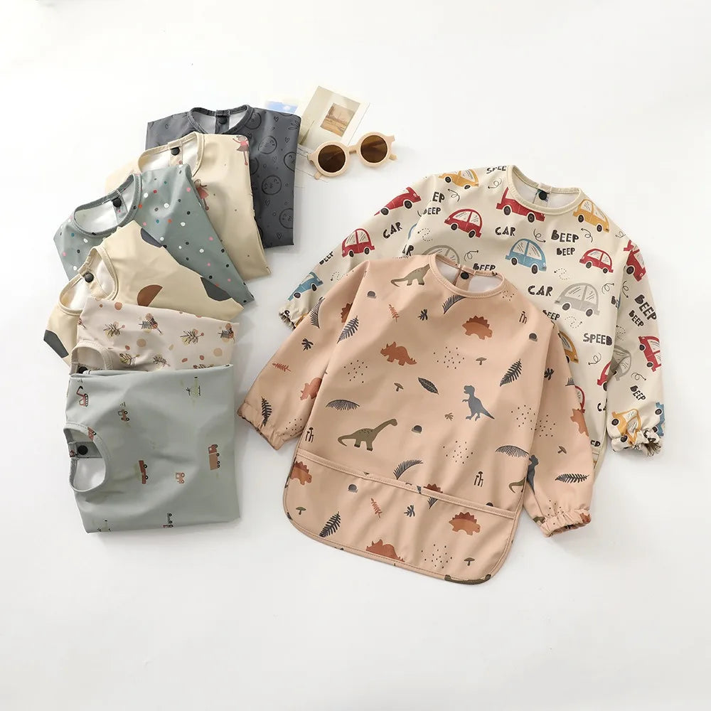 Children's Waterproof Anti-dress Bib Baby Eating Bib Super Soft Waterproof Baby Rice Pocket To Prevent Dirty Feeding