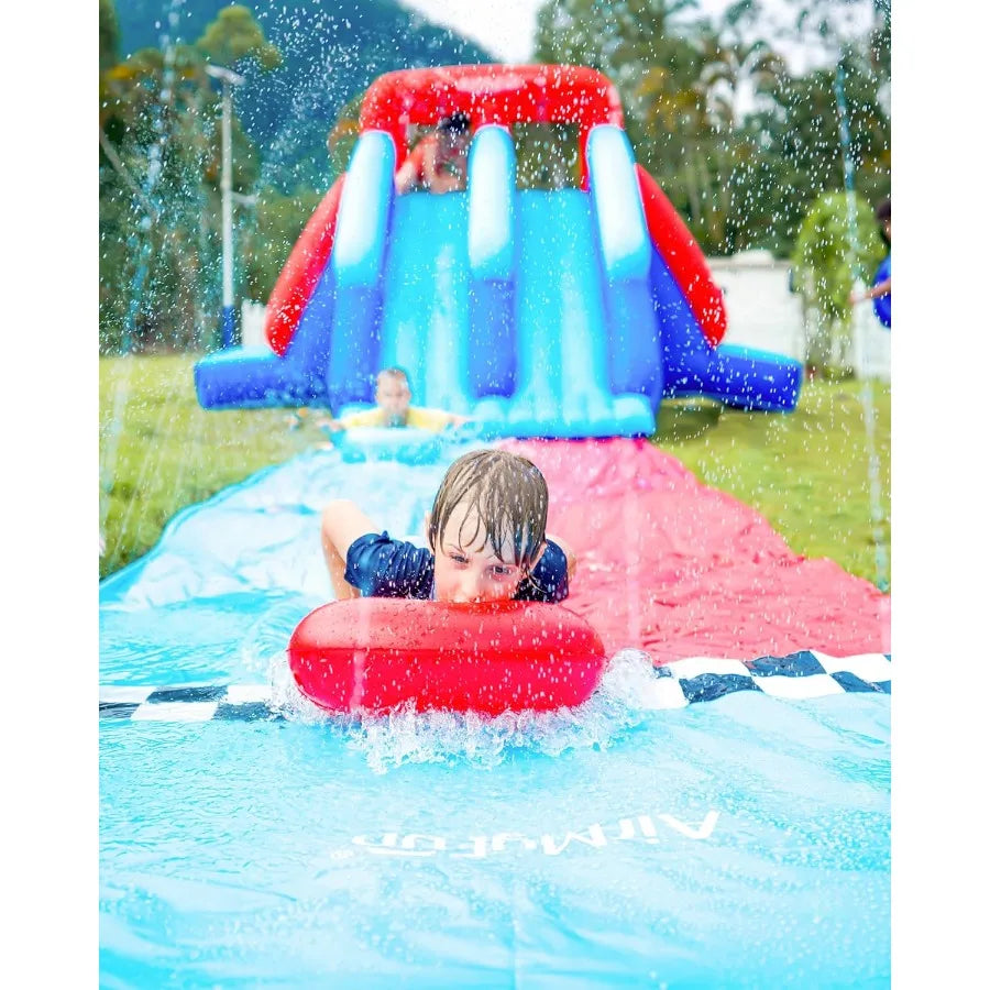Inflatable Bounce House with Double Slide, Kids & Adults Water Slides for Outdoor Fun