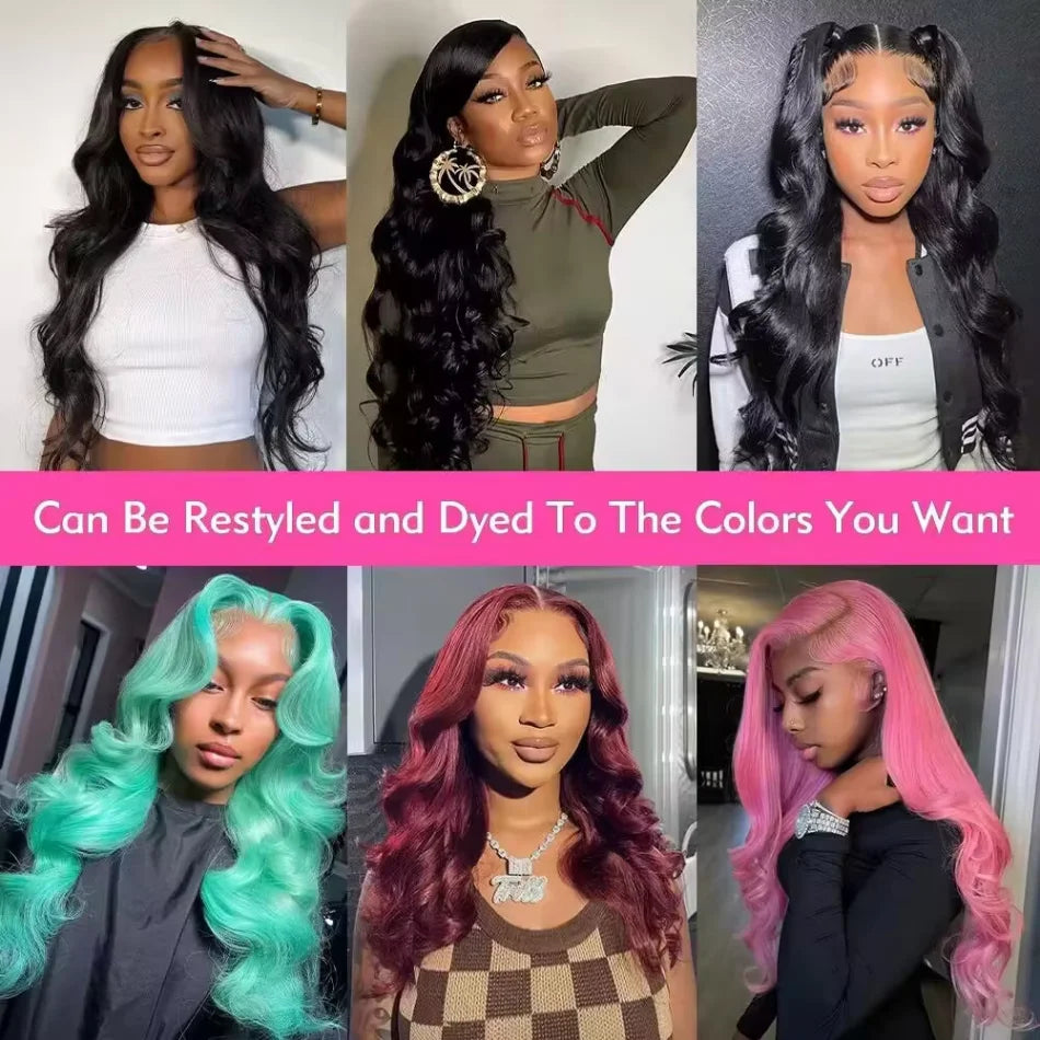 13x6 Lace Front Wigs Human Hair 180 Density Hd Body Wave Lace Frontal Human Hair Wigs For Women Glueless Pre Plucked Black Wig