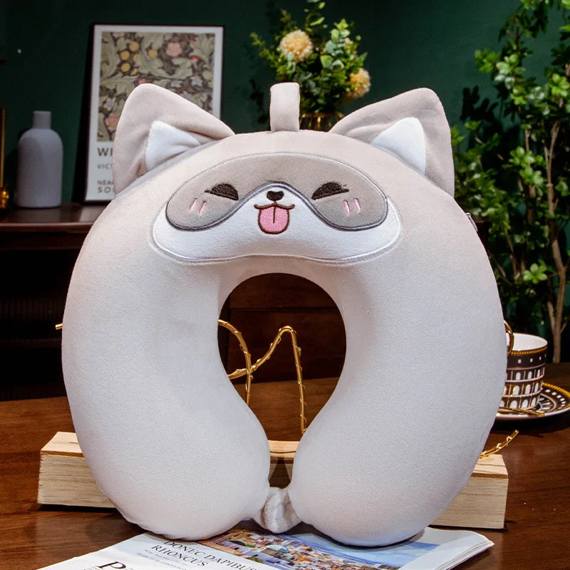 New Travel Neck Pillow U-Shape Neck Protection Head Rest Neck Pillow Nap Pillow Memory Cotton Soft Airplane Pillow