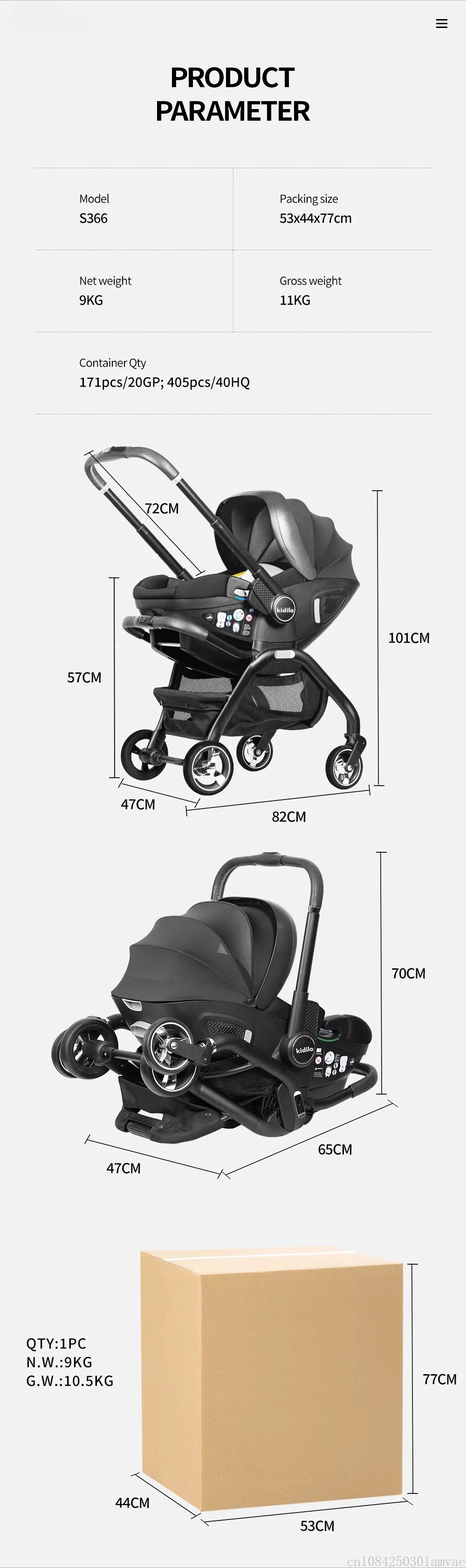 New baby stroller, Multi functional two-way newborn stroller, baby car seat ECE, 4in1 baby carriage