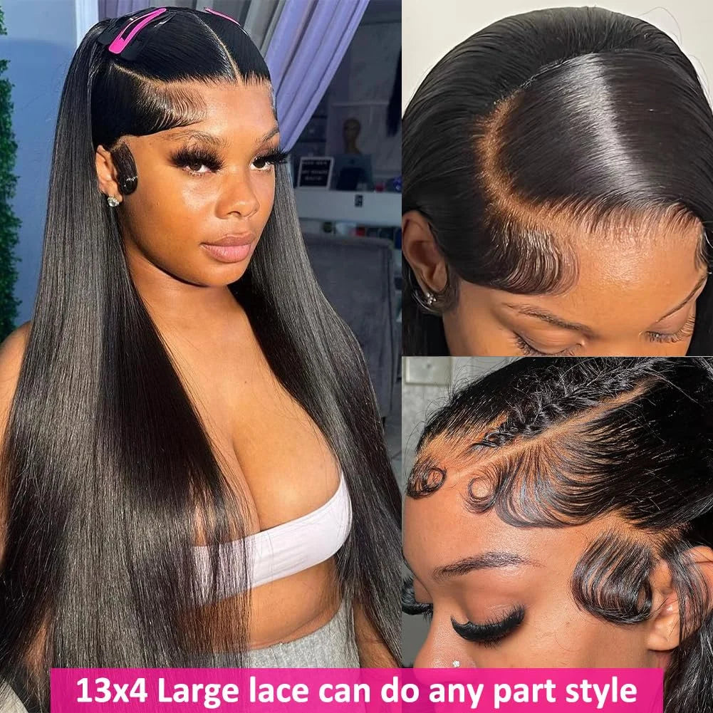 250% High Density Bone Straight Human Hair Wigs 13x4 HD Lace Front Wig Brazilian 13X4 Full Lace Frontal Human Hair Wig