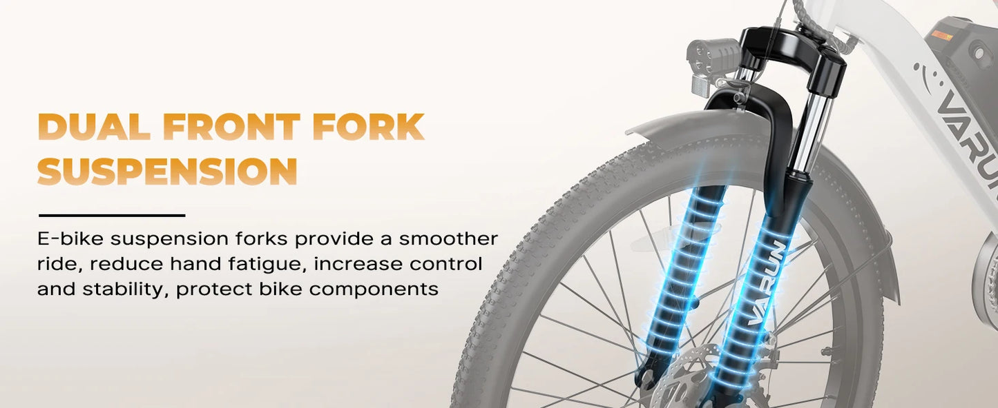 VARUN CITY CRUISER Electric Bicycle 500W Motor Adult E-Bike 48V 7.8AH Battery Women Electric Bike 26 lnch Tire Mountain E-Bike
