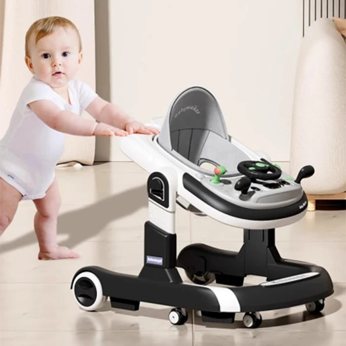 2 In 1 Baby Walker Toddler Baby Push Walker Removable Feeding Tray And Music Tray Foldable Walker Child Handcart Anti Rollover