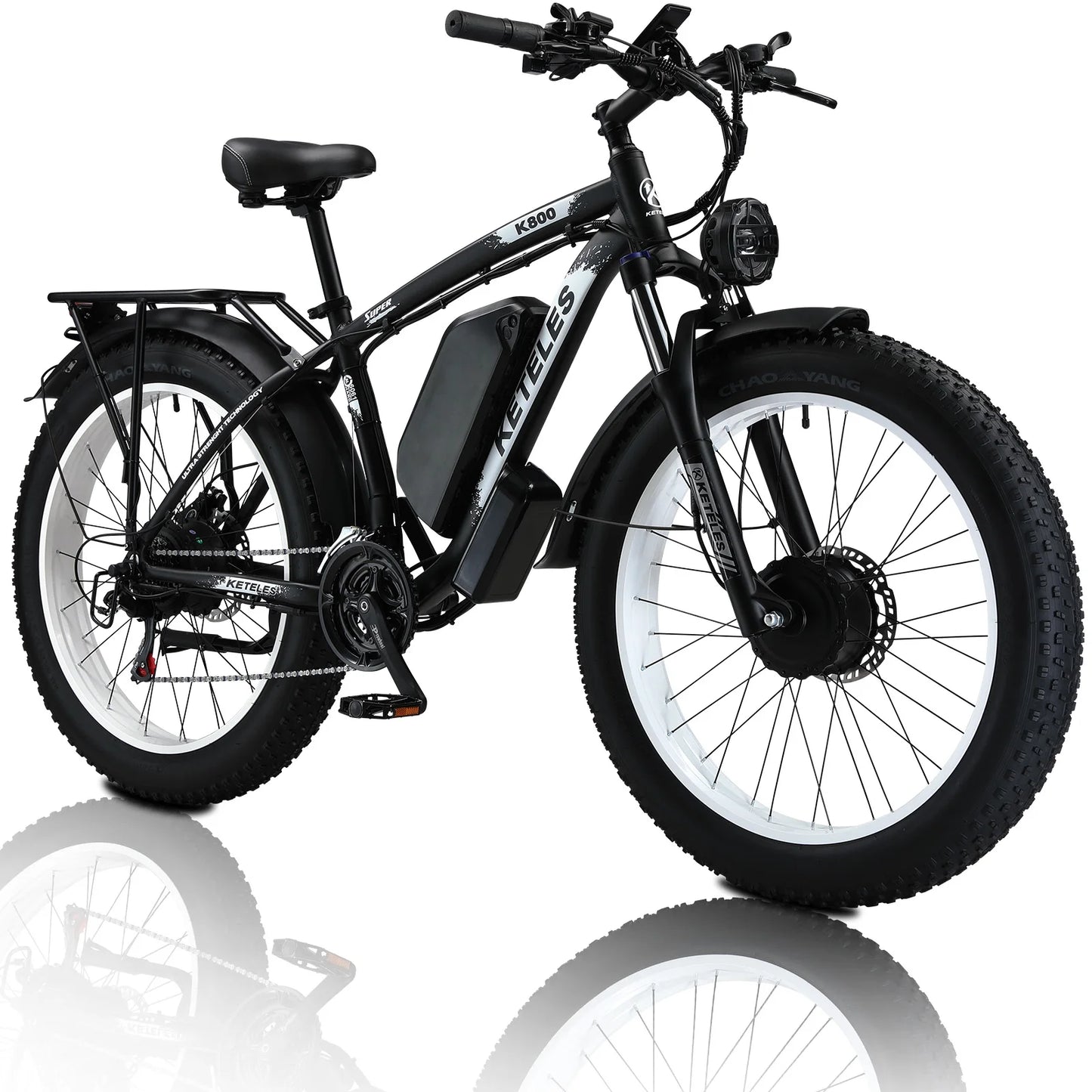KETELES 2000W Dual Motor K800 Electric Bicycle For Adults Mountain Fat Bike 23ah Lithium Battery 48V Electric Hybrid Bike