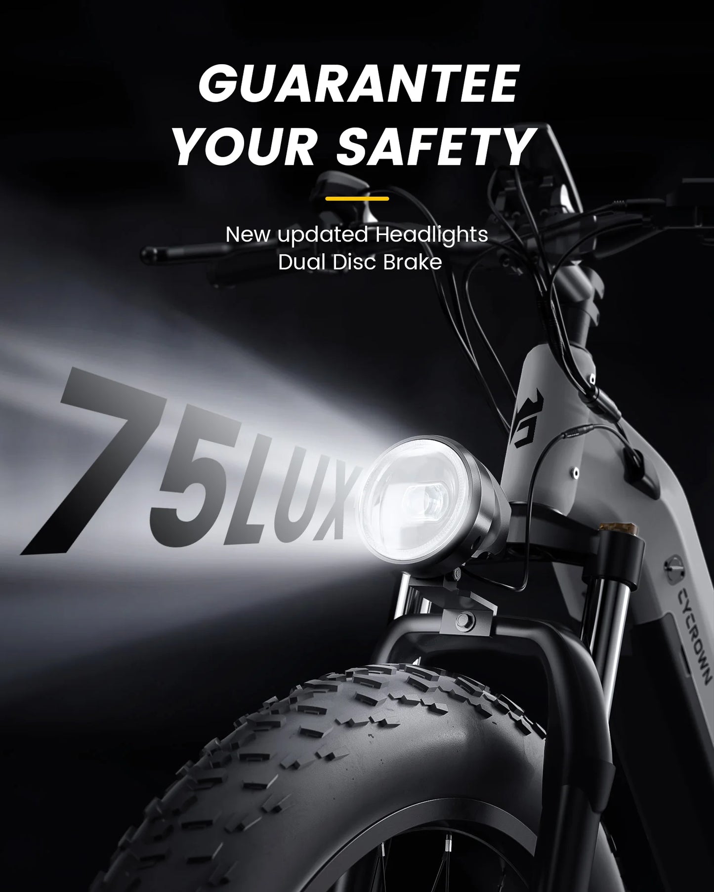 Electric Bike For Adults CYCROWN CYCVEVRE 26x4" 1000W Motor Top Speed 28Mph 48V 15.6AH Range 60Miles Max Load 330Ibs New