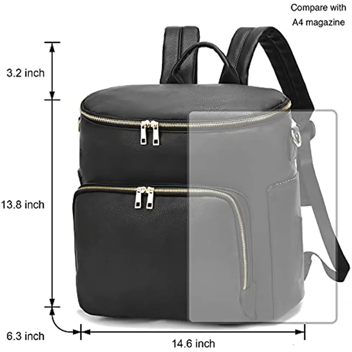 Large Capacity Diaper Bag Leather Backpack, Multifunction Travel Stroller Organizer for Mom Dad, Diaper Bag Dupe
