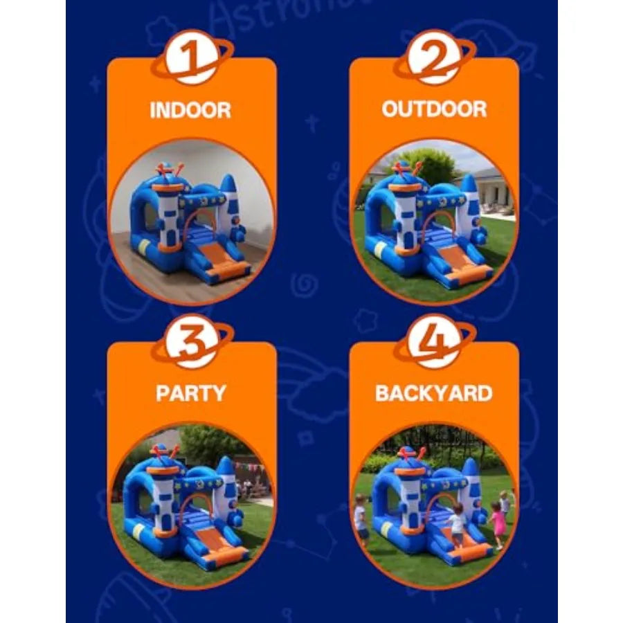 Bounce House Inflatable Bouce House for 36 with Basketball Hoop Jump Area and Slide SpaceThemed Inflatable Bouncy Castle with A