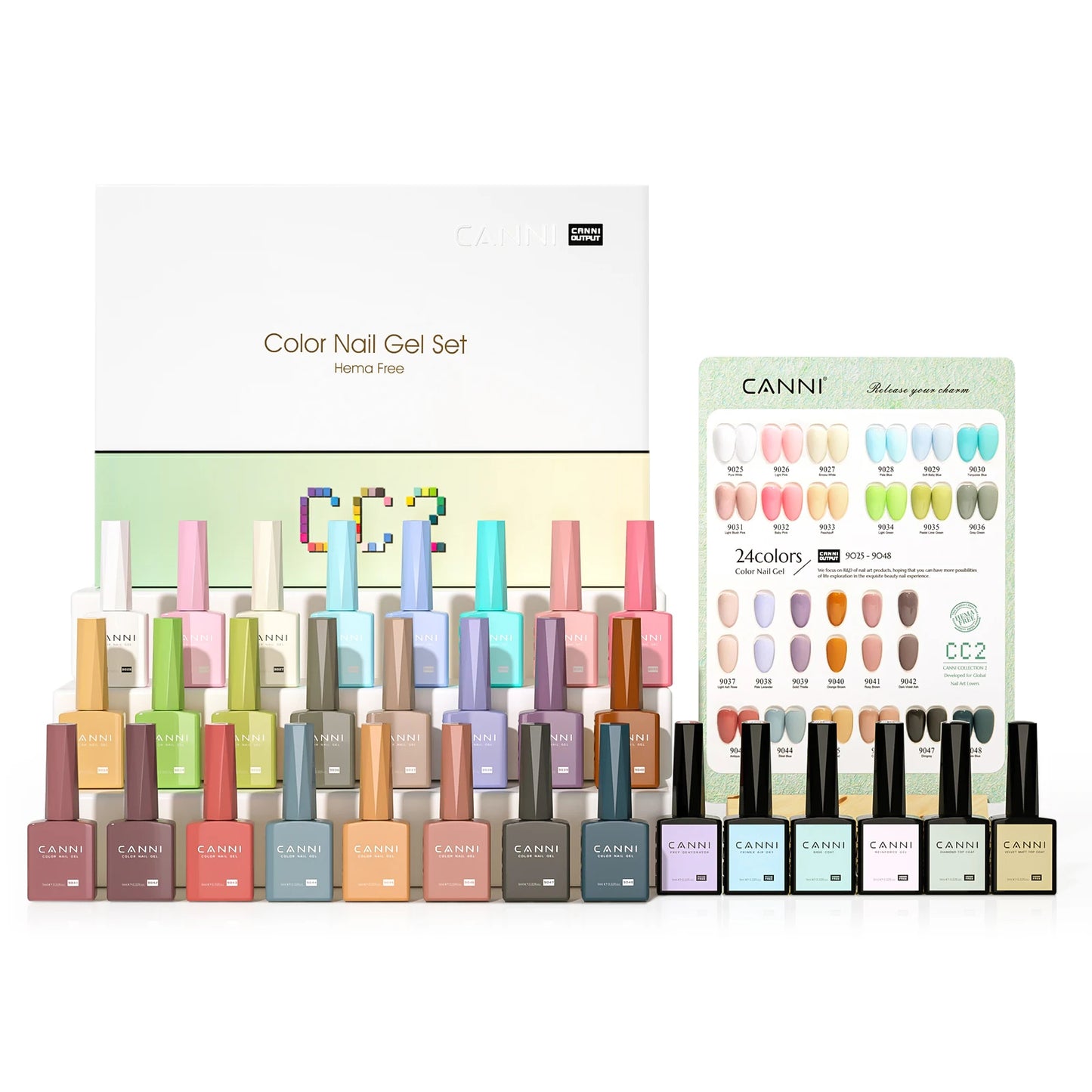 30pcs/set CANNI TPO FREE HEMA FREE Gel Polish VIPKit WholeSet New Learner Nail Maincure Gel Varnish Branded Suitcase