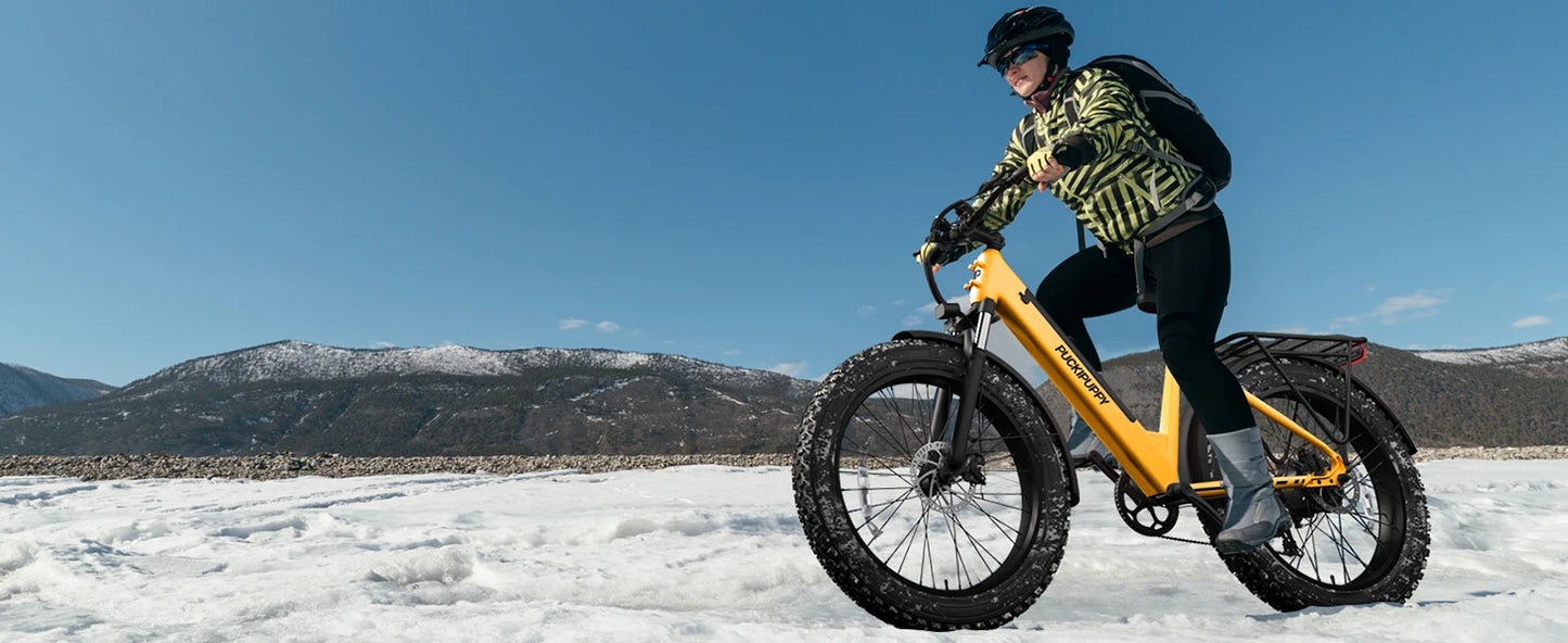 PUCKIPUPPY Samoyed Electric Bike 960W Peak 28MPH Commuter E-Bike All Terrain 26" Fat Tire Electric Bicycle with 2-Year Warranty