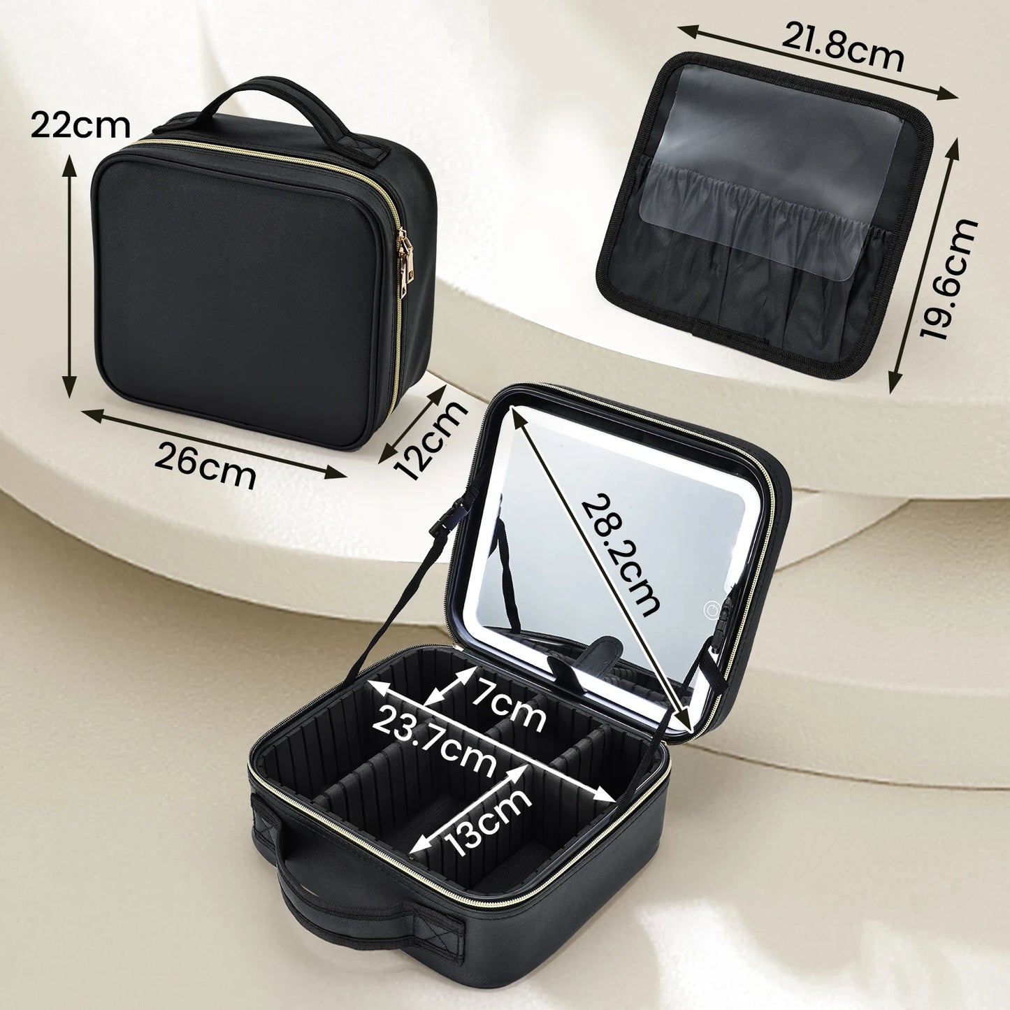 Makeup Bag With Led Mirror 3 Modes Lights Makeup Bag With Vanity Mirror With Lights Travel Makeup Case With Lighted Mirror