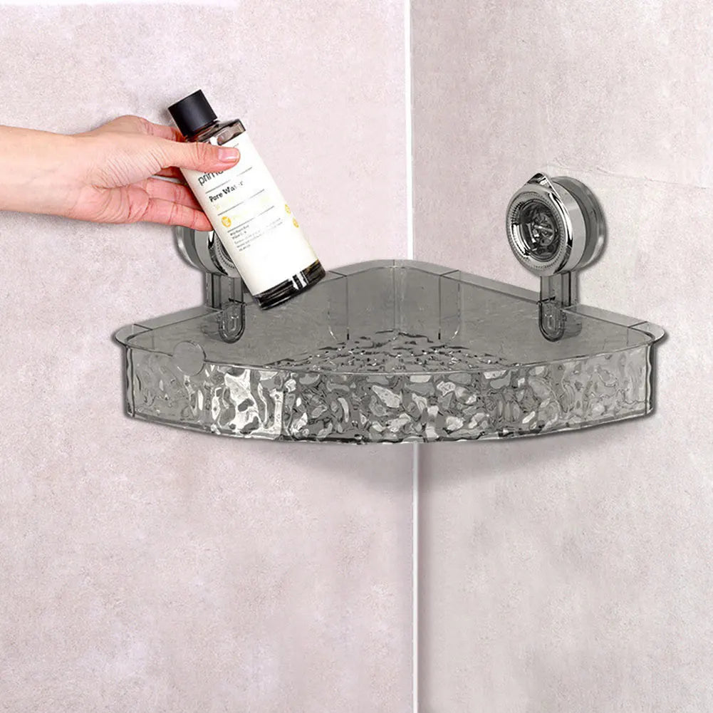 Suction Cup Bathroom Storage Shelf No Drill Storage Basket Multifunctional Clear Wall Caddy Shampoo Holder Bathroom Accessories