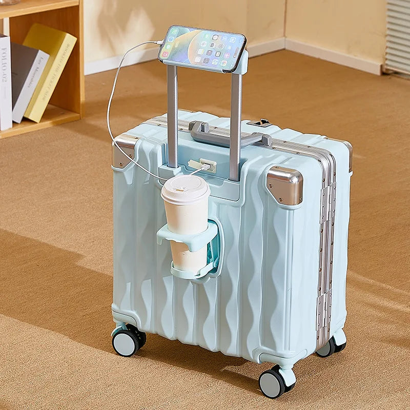 Luggage Sets Suitcase Women's Boarding Trolley Case Small and Lightweight 18-inch Quality Travel Password