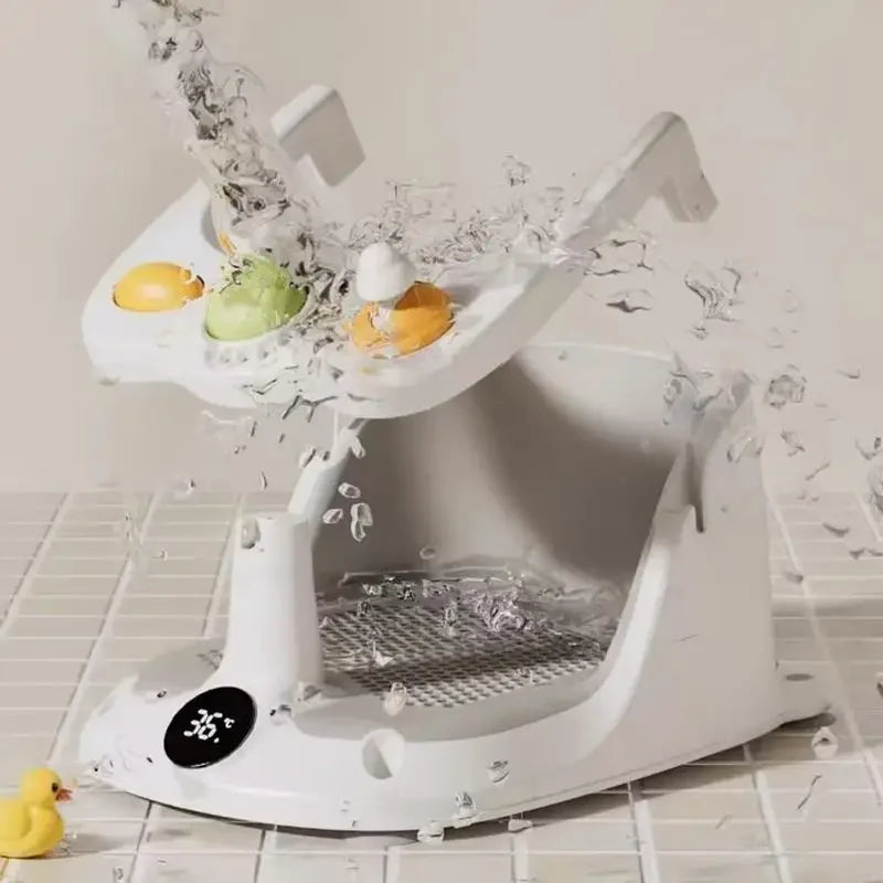 Baby Bathroom Seat Upholstered Travel Home Foldable Baby Bathroom Seat With Suction Cup Surround Baby Bath Chair