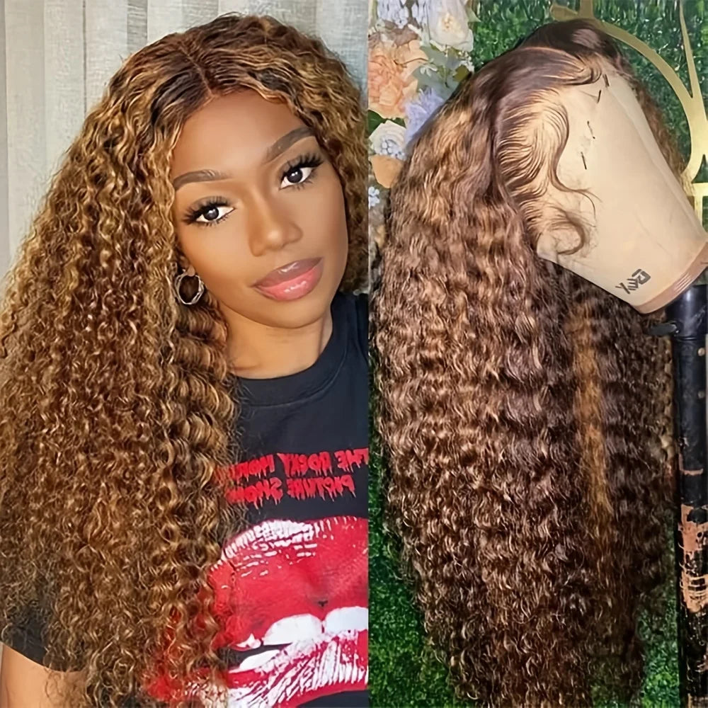 13x4 HD Lace Frontal Wig P427 Highlight Wig Human Hair Water Wave Lace Front Wig 30 Inch Brazilian Deep Wave 13x6 Lace Front wig