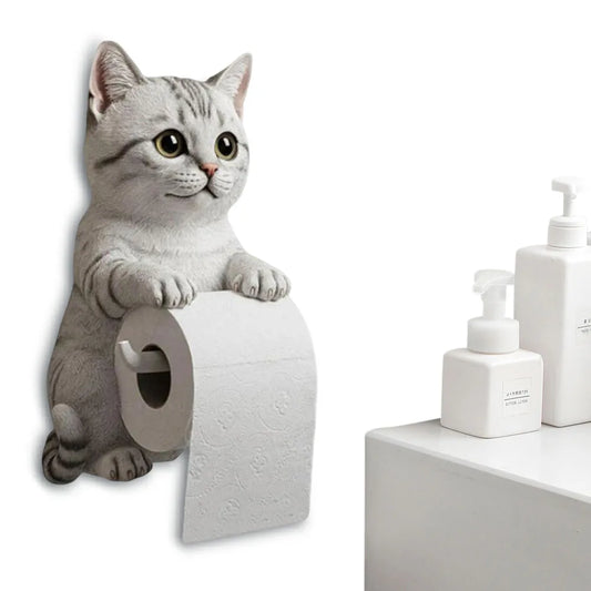 Cute Toilet Paper Holder Wall Mounted Toilet Paper Roll Rack Cat Shape Tissue Dispenser Racks Roll Paper Storage Stand For Home