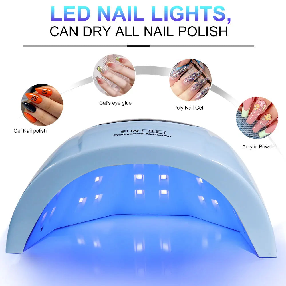 UV/LED Nail Polish Lamp 3 Timer Settings LCD Display with 24 LEDS Nails Light Fordrying Manicure Salon Tools for Acrylic Gel Art