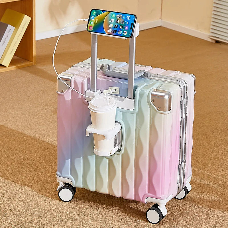 Luggage Sets Suitcase Women's Boarding Trolley Case Small and Lightweight 18-inch Quality Travel Password