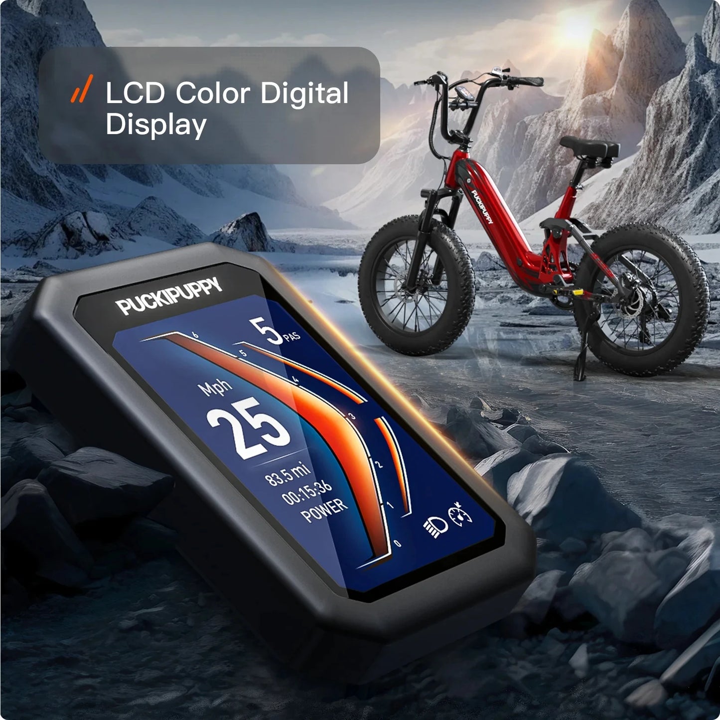 PUCKIPUPPY Corgi Electric Bike Mountain Ebike 20'' Fat Tire 960W 48V 20Ah Full Suspension Electric Bicycle with 2-Year Warranty