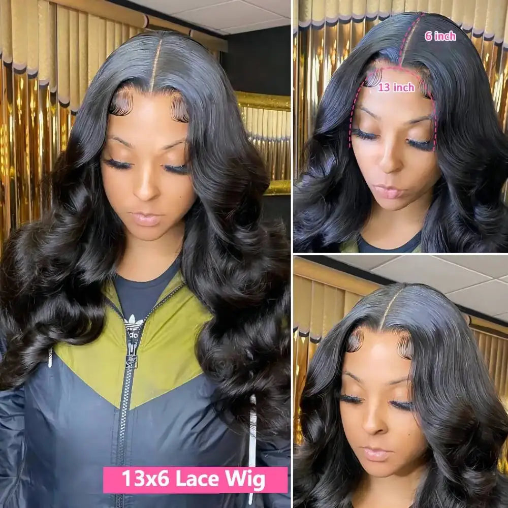 Brazilian HD Transparent 13x4 13x6 360 Body Wave Lace Front Wig Pre Plucked 100% Human Hair Wigs For Women 4x4 Lace Closure Wig