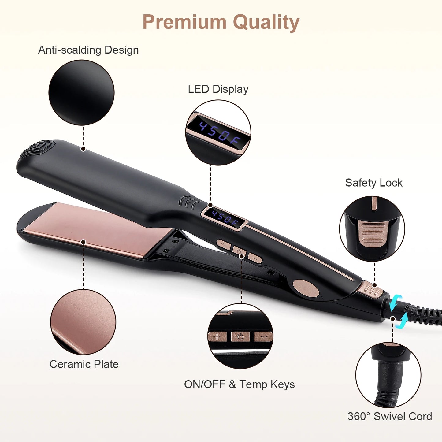 Hair Straightener 10S Quick Heating 12 Temperature Adjustment Curling Iron Hair Styling Appliances