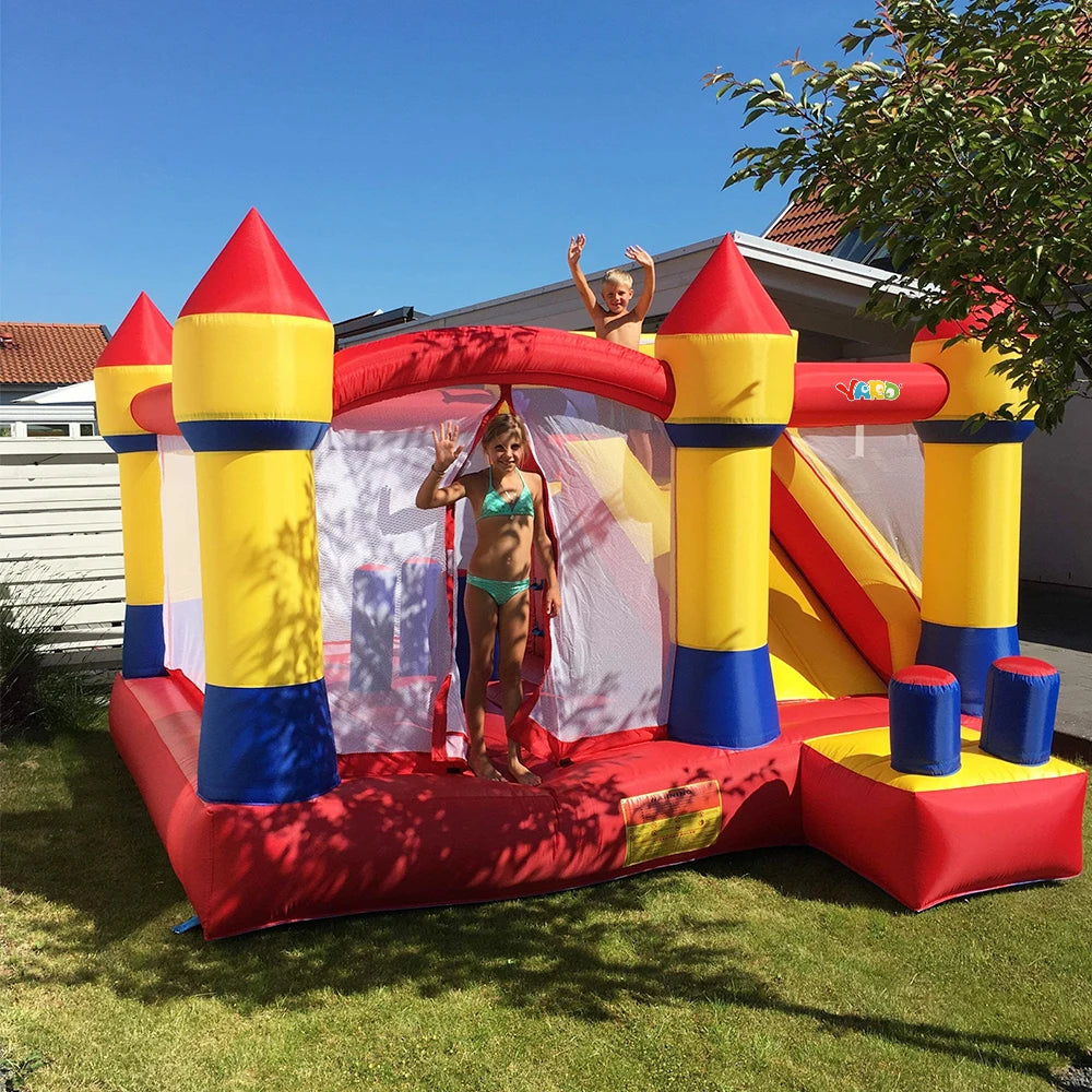 Inflatable Bouncy Castle Jumping House With Blower Inflatable Bouncer Castle Kids Courtyard Inflatable Games Trampline