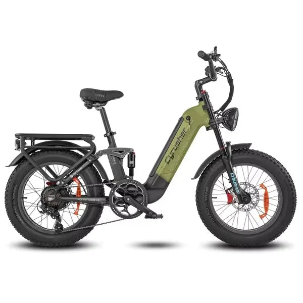 Cyrusher Kommoda 2.0 Electric Bike Step-through Full Suspension 48V 20Ah Battery Up to 68 Miles Upgrade with New Headlight