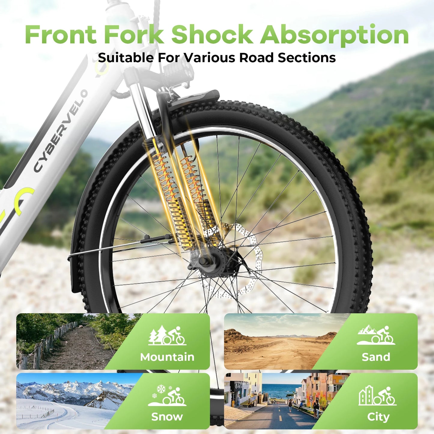 Lady EBike, City bike 7-Speed shimano shift 1000W Removable Battery E-Bike, Long Range 80 Miles, 26 inch Electric bike
