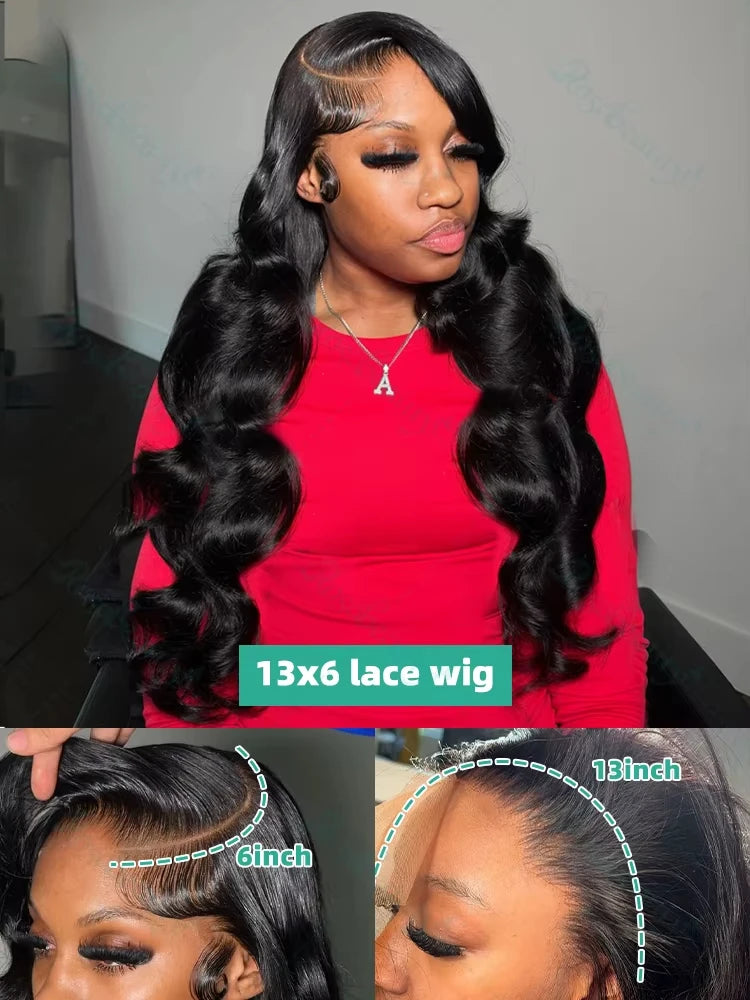 30 40 Inch Human Hair Wigs 13x6 HD Lace Frontal Wig Body Wave  13x4 Lace Front Preplucked Wig 100% Natural Water Wave For Women