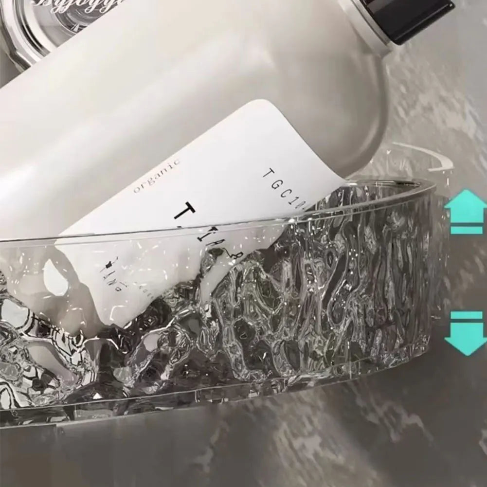Suction Cup Bathroom Storage Shelf No Drill Storage Basket Multifunctional Clear Wall Caddy Shampoo Holder Bathroom Accessories
